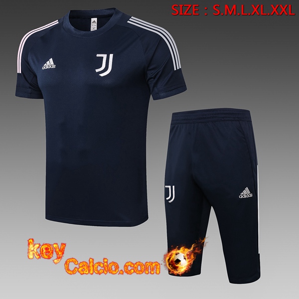T Shirt Allenamento Juventus + Pantaloni 3/4 Blu 20/21