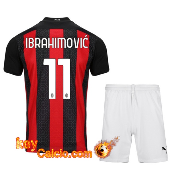 Maglia Calcio Milan AC (IBRAHIMOVIC 11) Bambino Prima 20/21