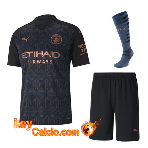 Kit Maglia Calcio Manchester City Seconda (Pantaloncini+Calzettoni) 20/21