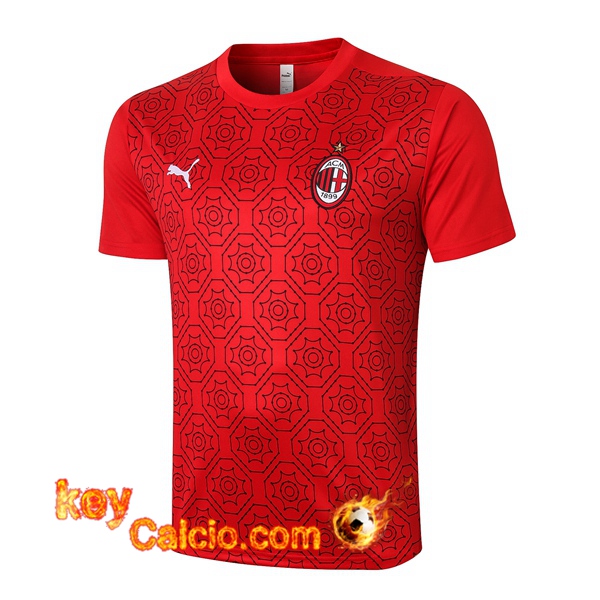 T Shirt Allenamento Milan AC Rosso 20/21