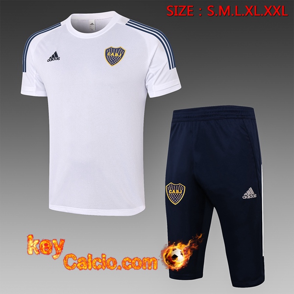 T Shirt Allenamento Boca Juniors + Pantaloni 3/4 Bianco 20/21
