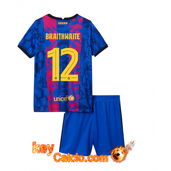 Maglie Calcio FC Barcellona (Martin Brathwaite 12) Bambino Terza 2021/2022