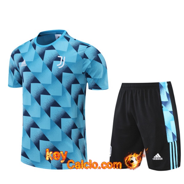 T Shirt Allenamento +Pantaloncini Juventus Blu 2022/2023