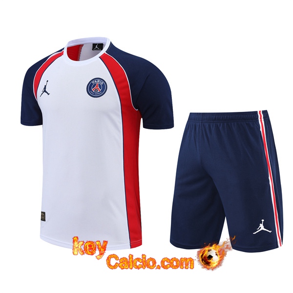 T Shirt Allenamento +Pantaloncini Jordan PSG Bianco/Rosso 2022/2023