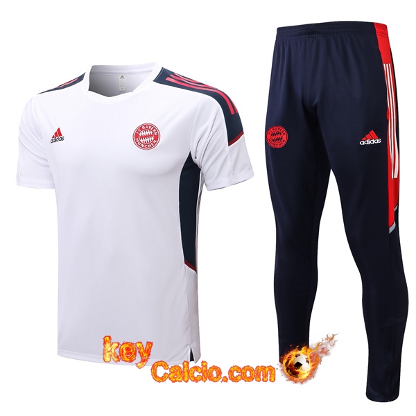 T Shirt Allenamento + Pantaloni Bayern Monaco Bianco 2022/2023