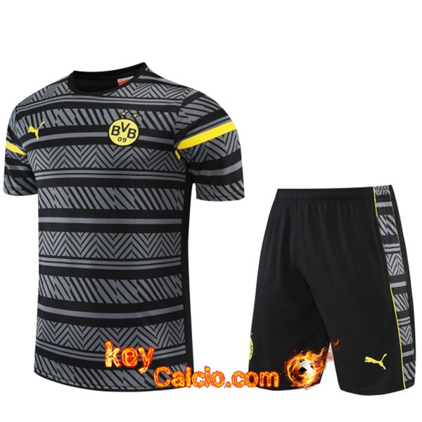 T Shirt Allenamento +Pantaloncini Dortmund BVB Grigio 2022/2023