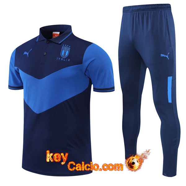 Kit Maglia Polo Italia blu navy 2022/2023
