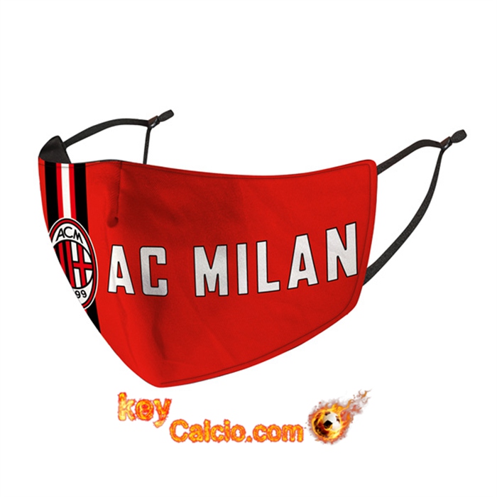 Mascherine Calcio AC Milan Rosso Reutilisable
