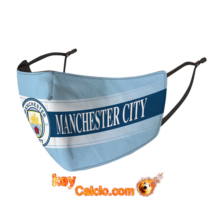 Mascherine Calcio Manchester City Blu/Bianco Reutilisable