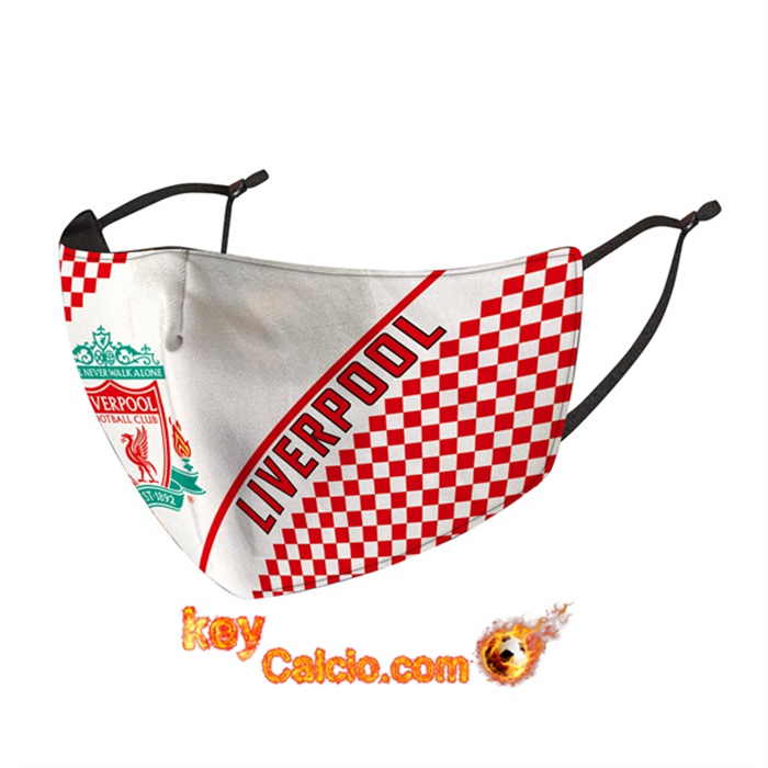 Mascherine Calcio FC Liverpool Rosso/Bianco Reutilisable