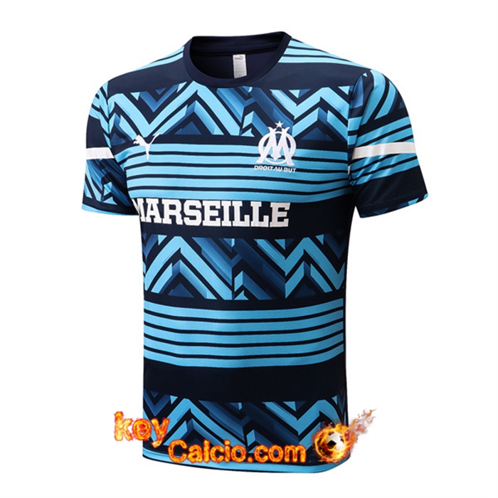 T Shirt Allenamento Marsiglia OM Blu/Nero 2022/2023