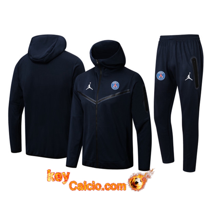 Insieme Giacca Con Cappuccio Tuta Jordan PSG blu navy 2022/2023