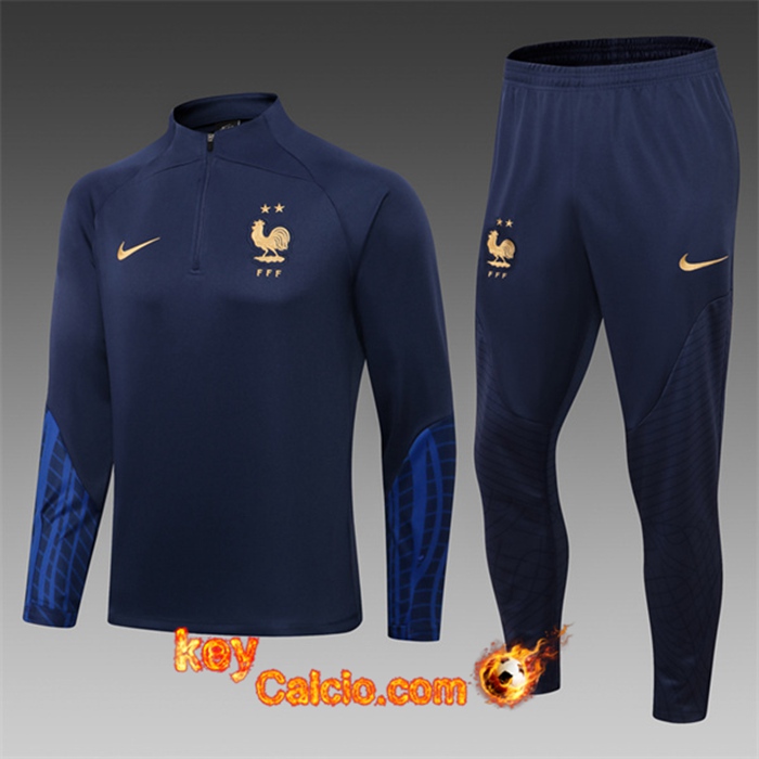 Insieme Tuta Calcio Francia Bambino blu navy 2022/2023