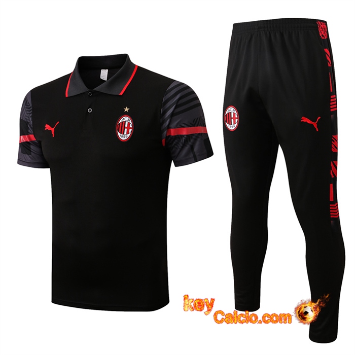 Kit Maglia Polo AC Milan Nero 2022/2023