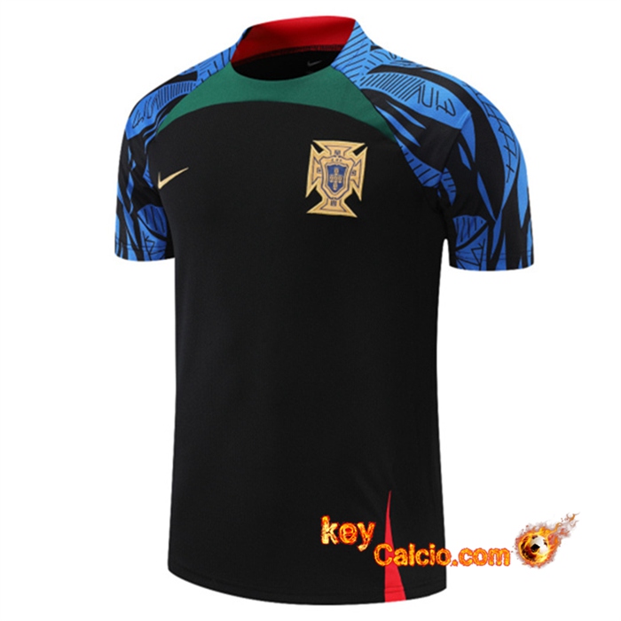 T Shirt Allenamento Portogallo Nero/Blu 2022/2023