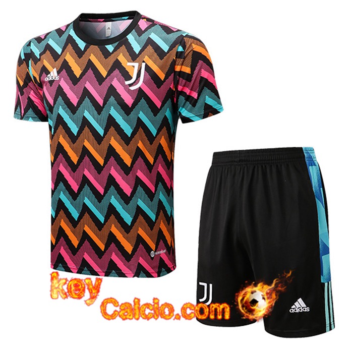 T Shirt Allenamento + Pantaloncini Juventus Clair/Arancia/Rosa 2022/2023