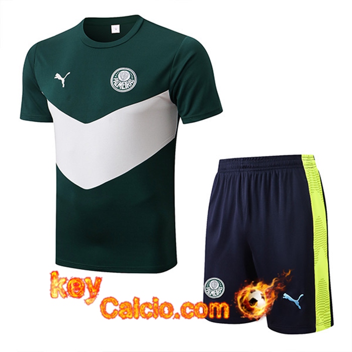 T Shirt Allenamento + Pantaloncini Palmeiras Verde/Bianco 2022/2023