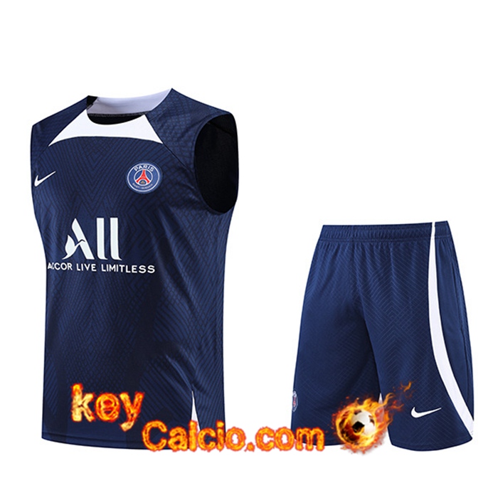 Canotta Allenamento + Pantaloncini PSG blu navy/Bianco 2022/2023