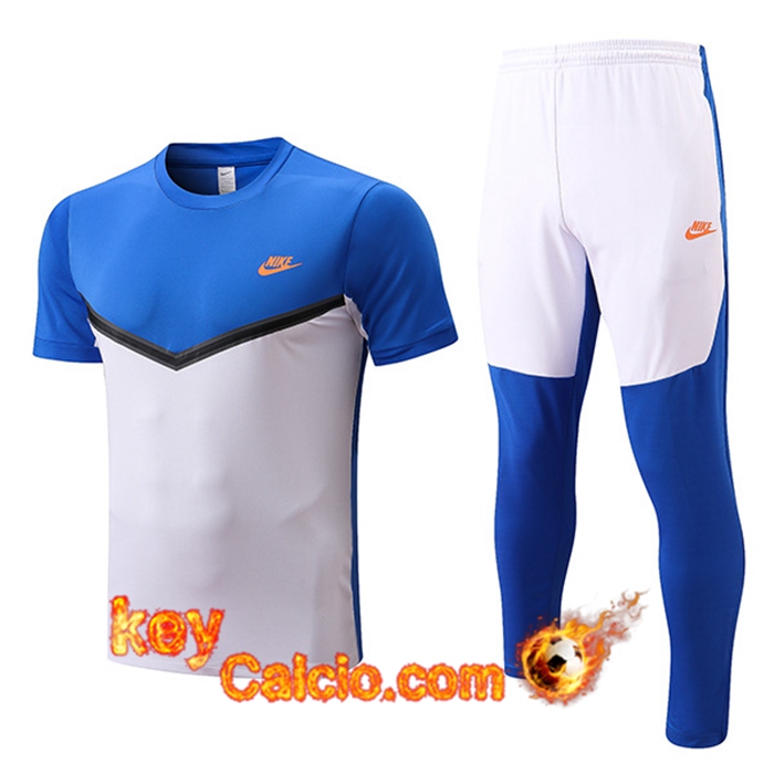 T Shirt Allenamento + Pantaloni Nike Bianco/Blu 2022/2023