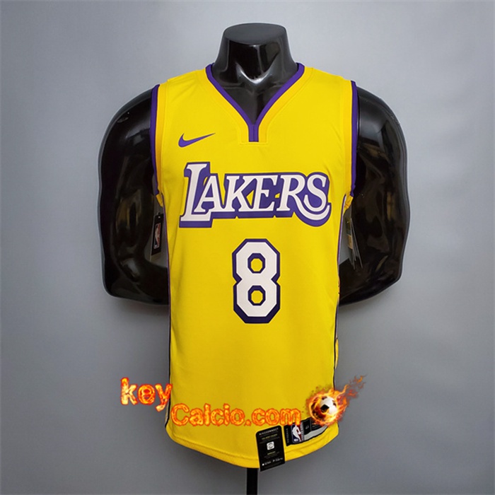 Maglia Los Angeles Lakers (Bryant #8) Giallo V-collerette City Edition