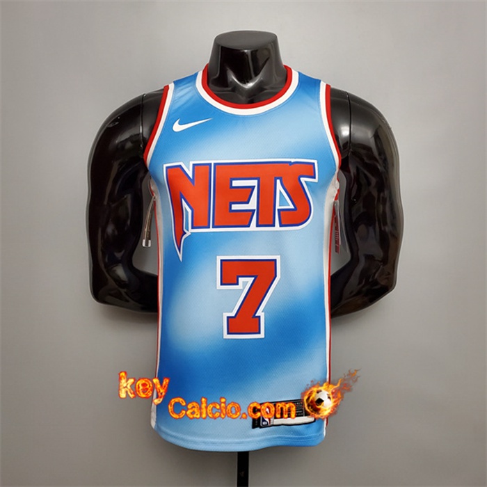 Nuova Maglia Brooklyn Nets (Durant #7) Blu Retro Limited Edition