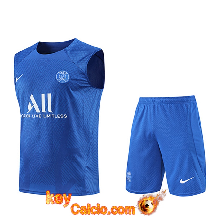 Kit Canotta Allenamento + Pantaloncini PSG Blu 2022/2023
