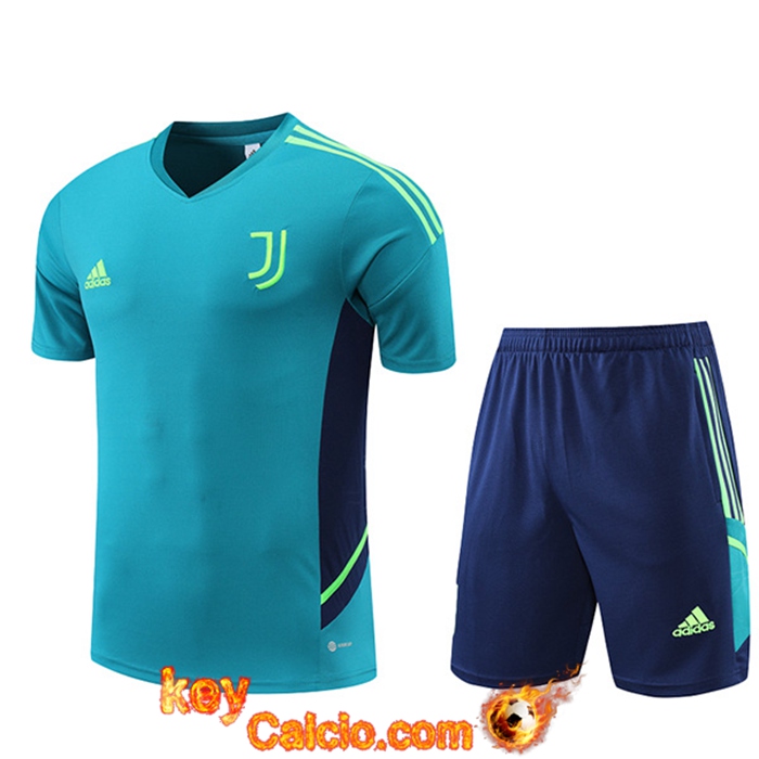 Kit Maglia Allenamento + Pantaloncini Juventus Verde 2022/2023
