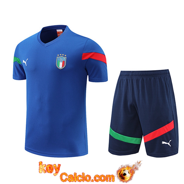 Kit Maglia Allenamento + Pantaloncini Italia Blu 2022/2023