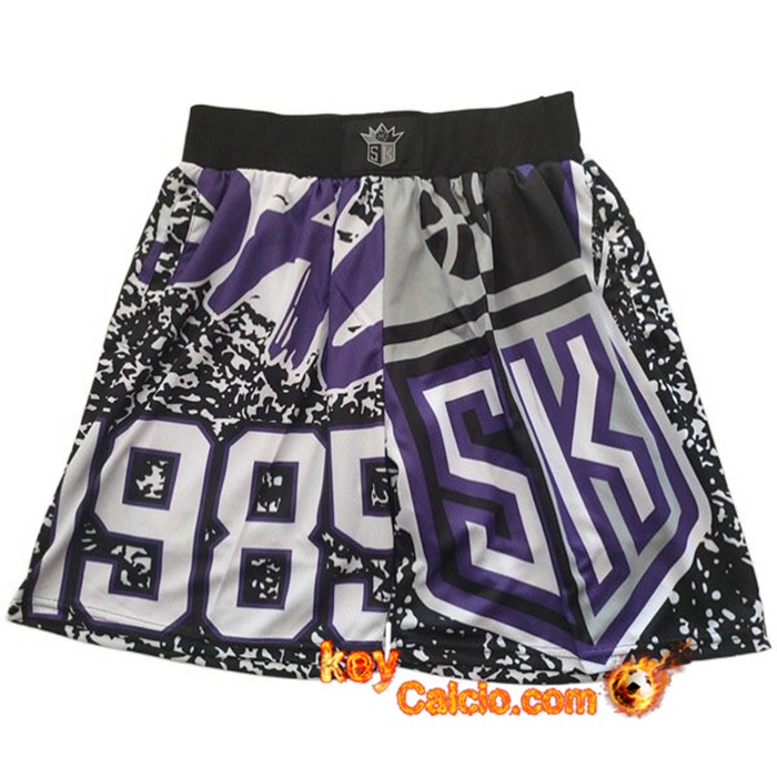 Pantaloncini NBA Sacramento Kings viola/Nero