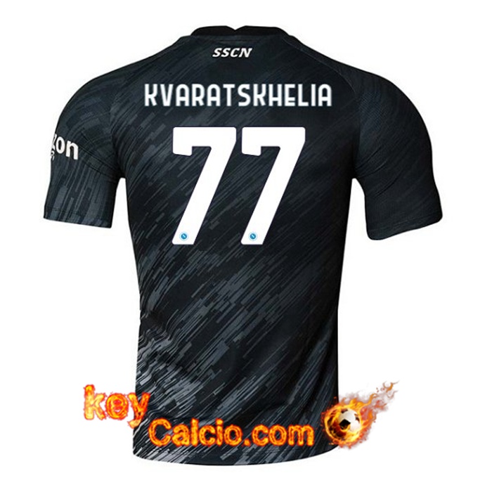 Maglia Calcio SSC Napoli (KVARATSKHELIA #77) 2022/2023 Terza