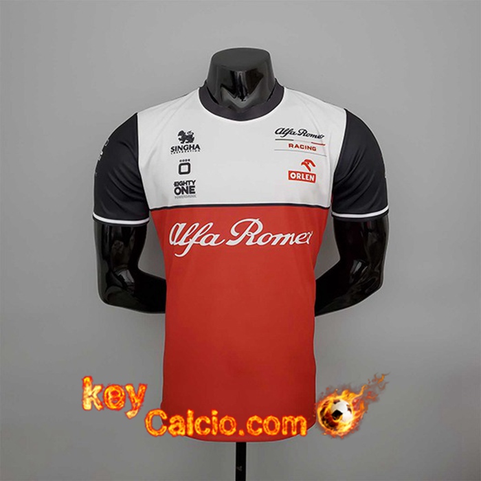 T-Shirt F1 Alfa Romeo Team Bianco/Rosso 2022